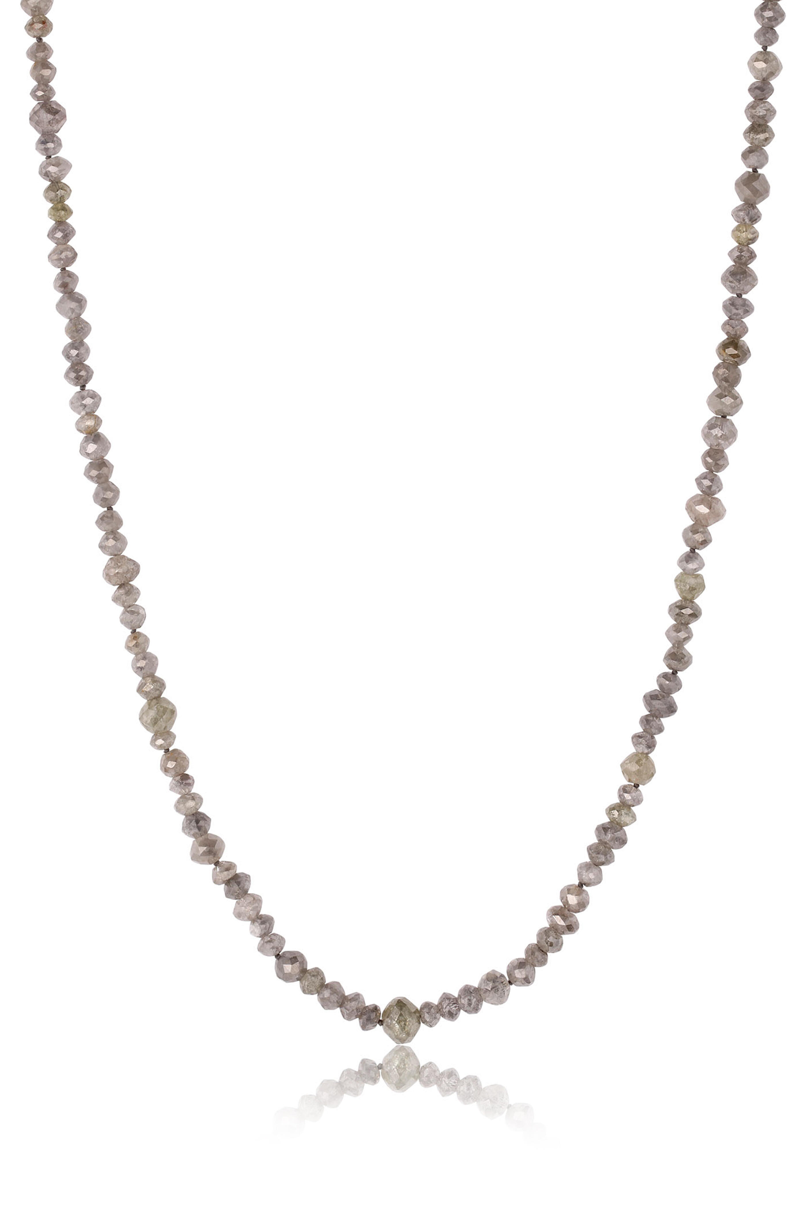 Leigh Maxwell - 18k Yellow Gold Medium Gray Diamond Necklace - view 1