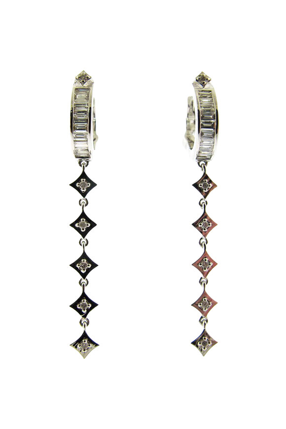 Loree Rodkin Tiny Drop Hoops - view 1