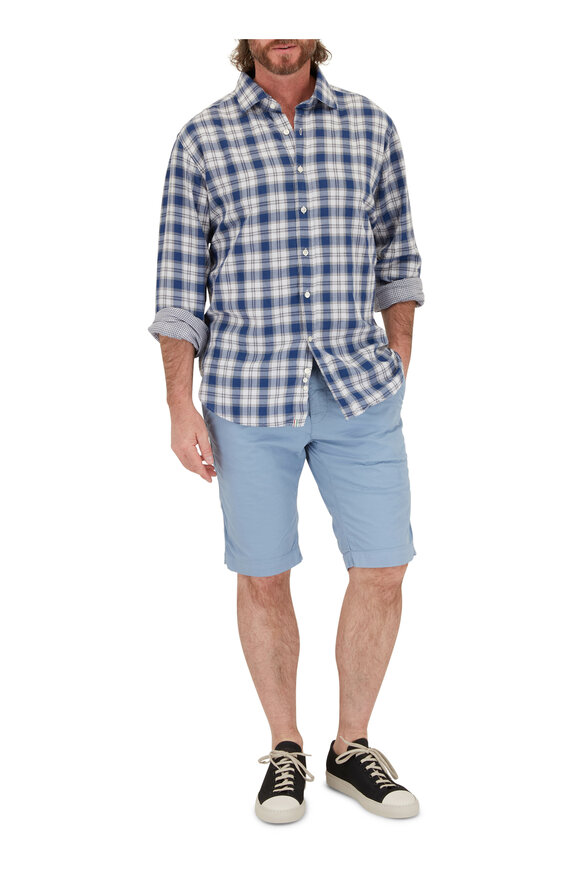 Masons - Sky Blue Cotton Chino Shorts