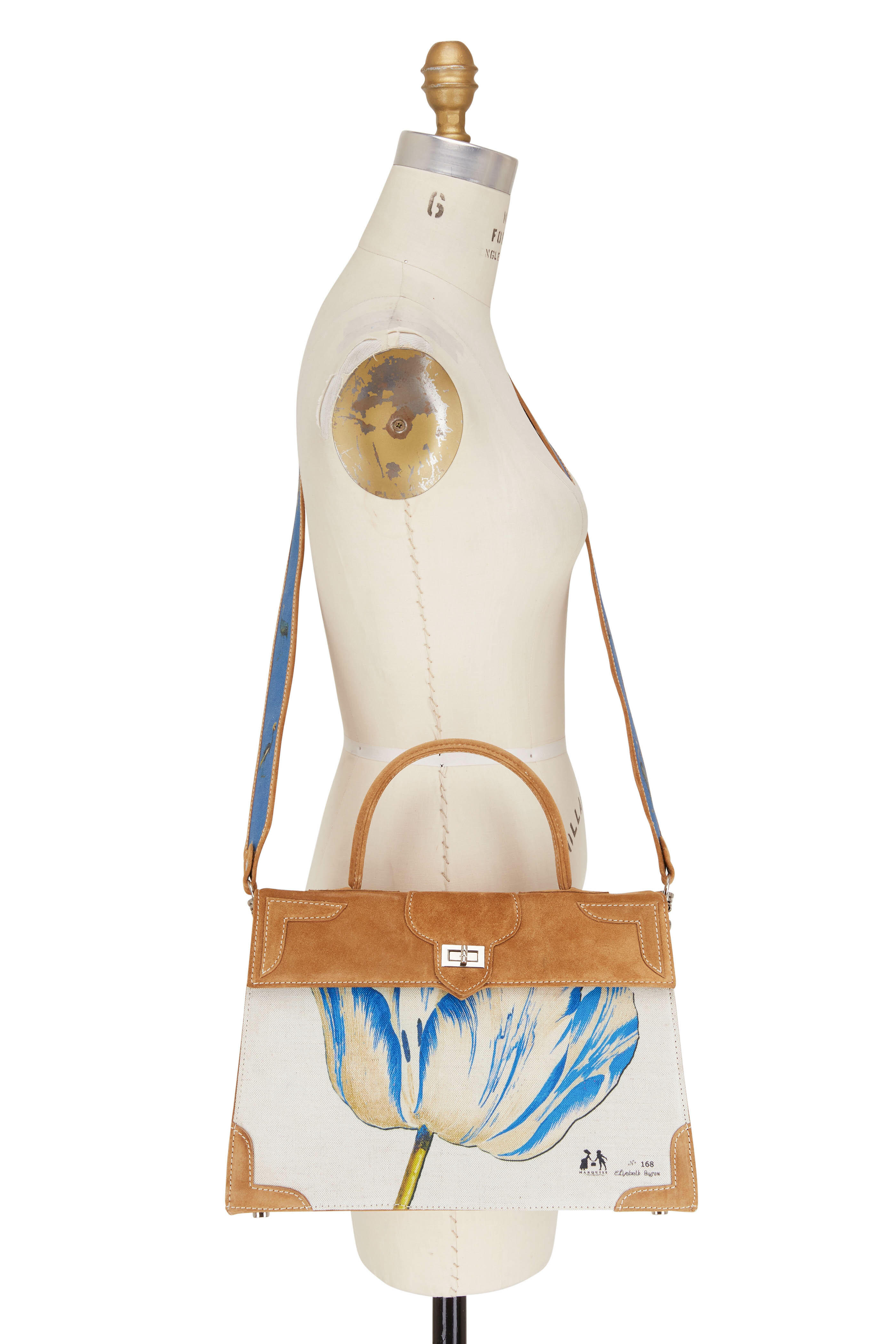 Marquise Paris - Blue Tulip Canvas and Suede Bag
