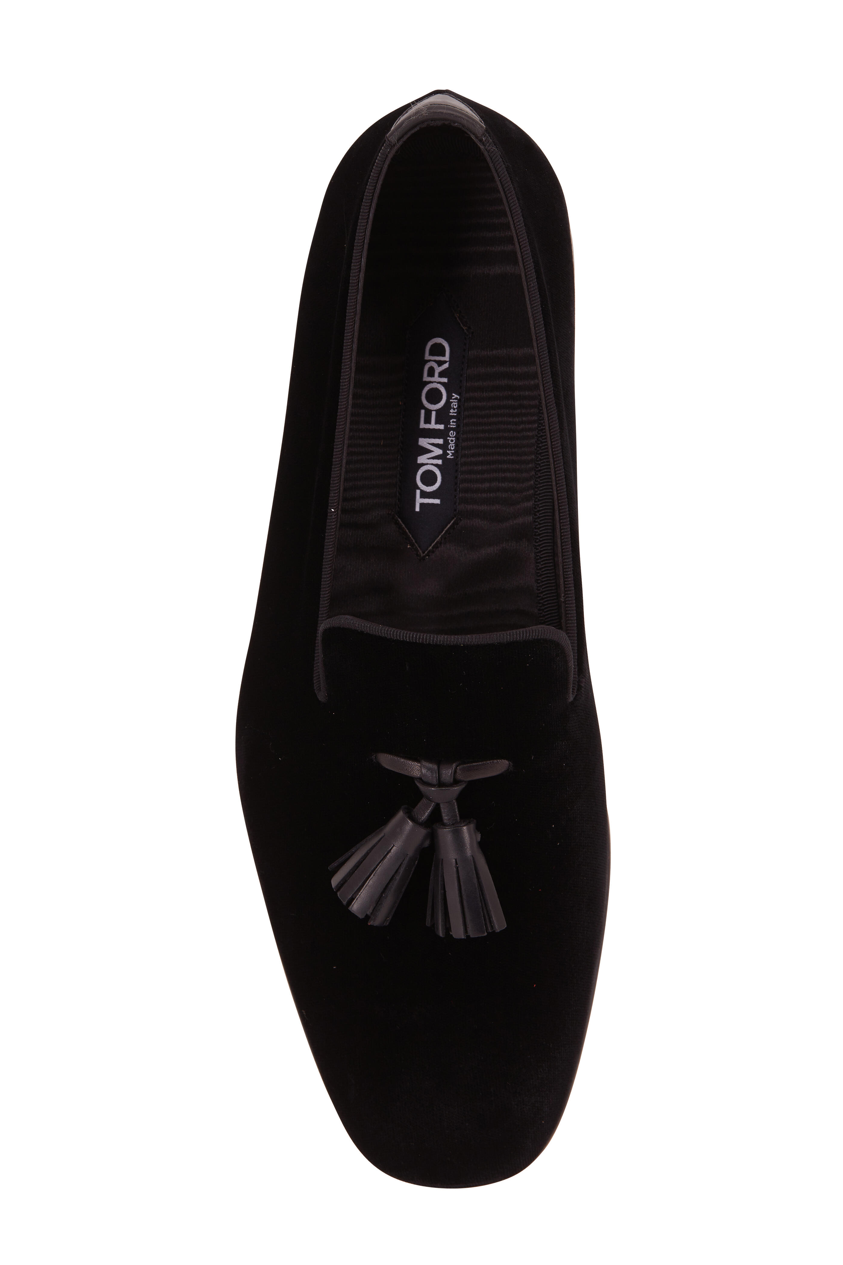 Tom Ford - Black Velvet Tassel Formal Loafer | Mitchell Stores display picture 3