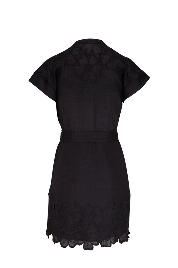 Veronica Beard - Archie Black Floral Appliqu Dress