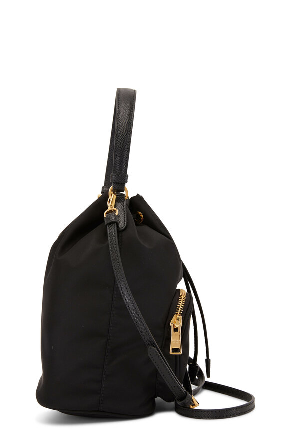 Prada - Duet Black Nylon Bucket Bag