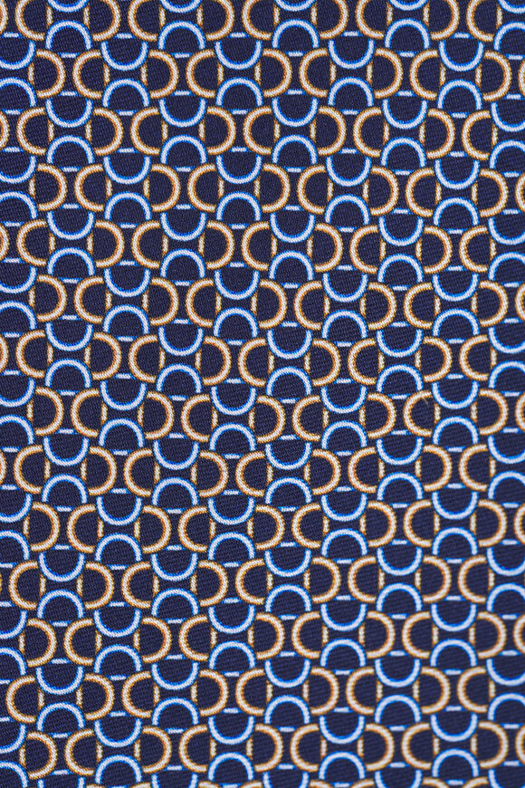 Eton Navy Blue Geometric Print Silk Necktie - view 2