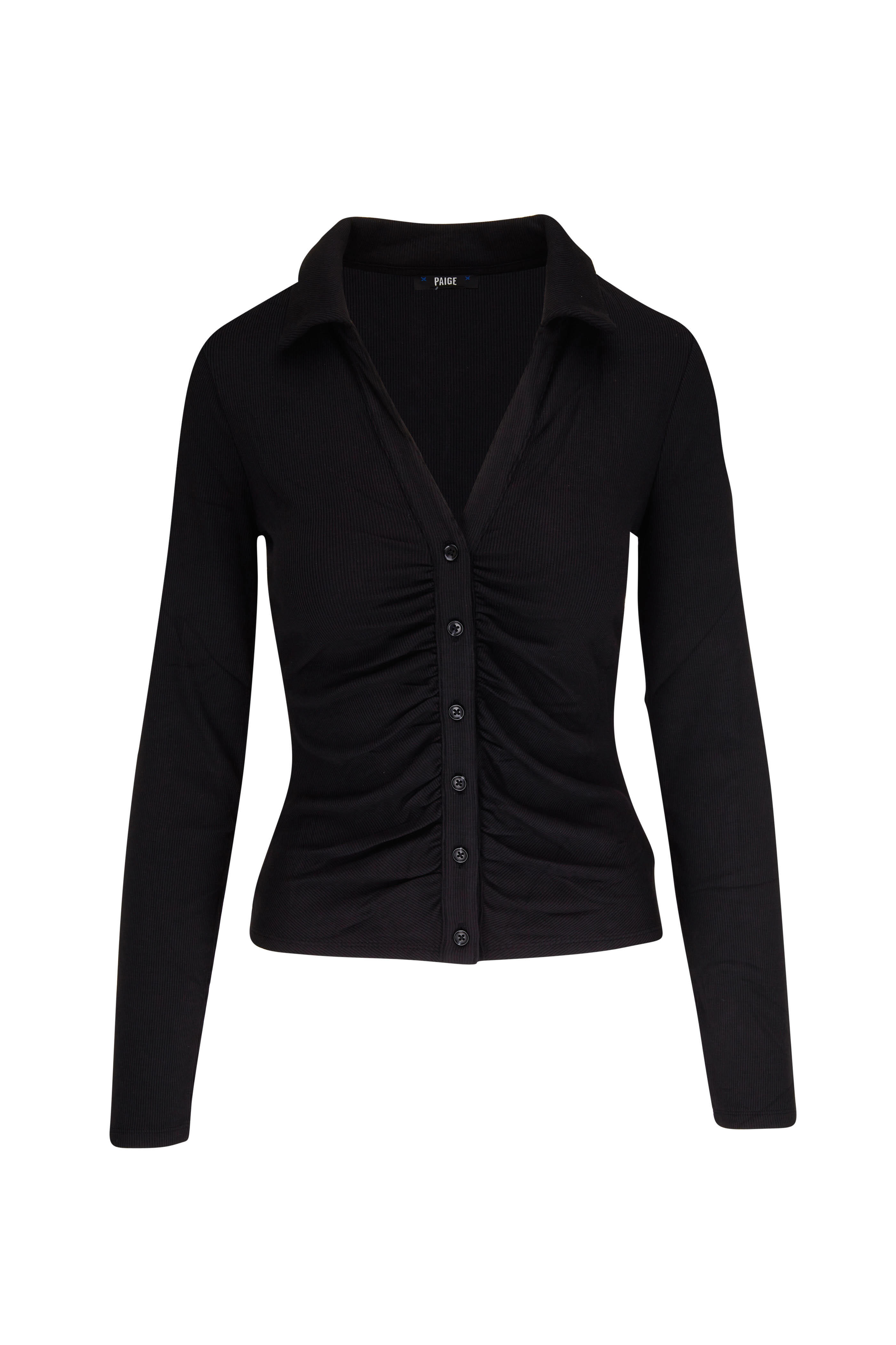 Paige - Black Button Down Top