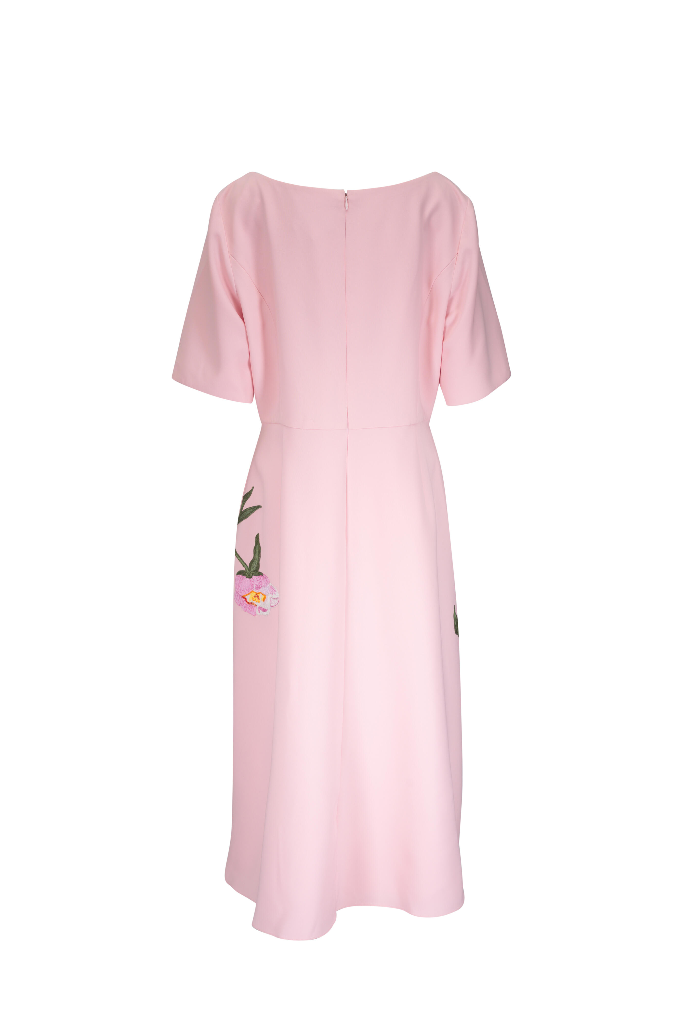 Carolina Herrera - Light Pink Floral Embroidered Gown