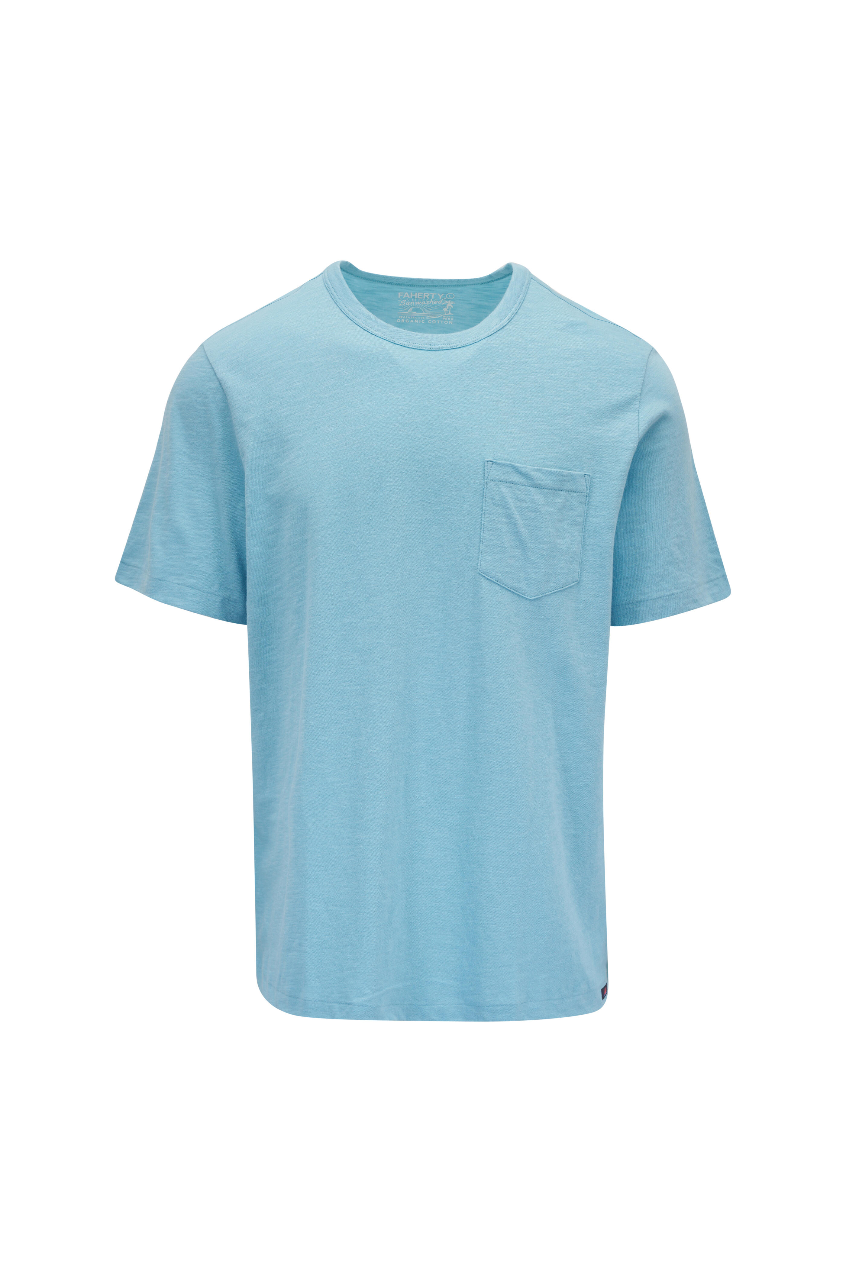 Faherty Brand - Teal Sunwashed Short Sleeve Pocket Tee
