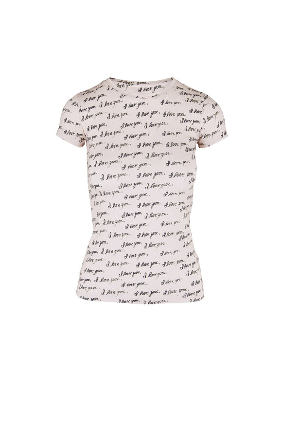 L'Agence - Ressi Ivory & Black I Love You Print T-Shirt