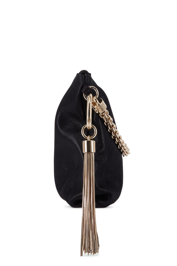 トートバッグ Jimmy Choo Callie' Black Leather Bag Jimmy Choo - Callie Black Shimmer Suede Evening Bag
