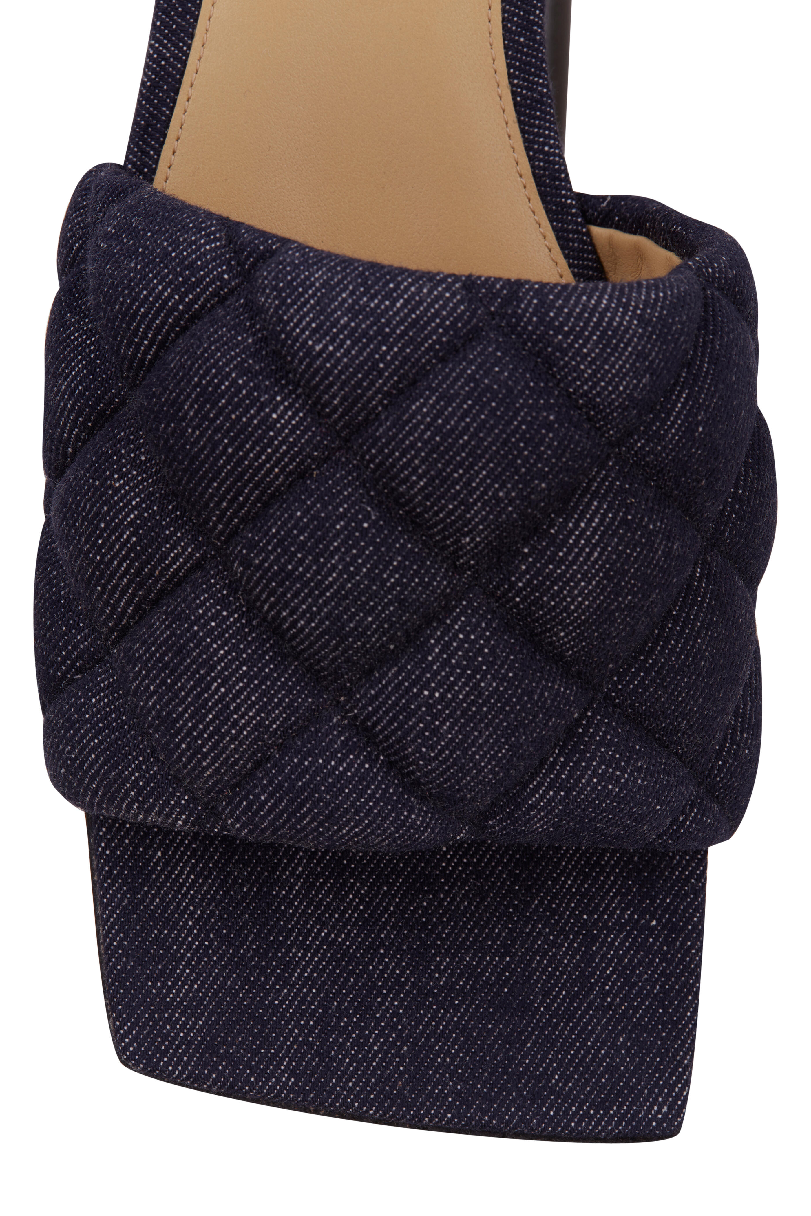 Bottega Veneta - Indigo Quilted Denim Flat Slide