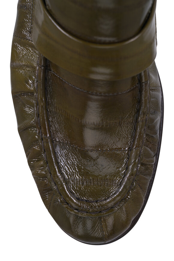 The Row Olive Leather Soft Loafer - view 4