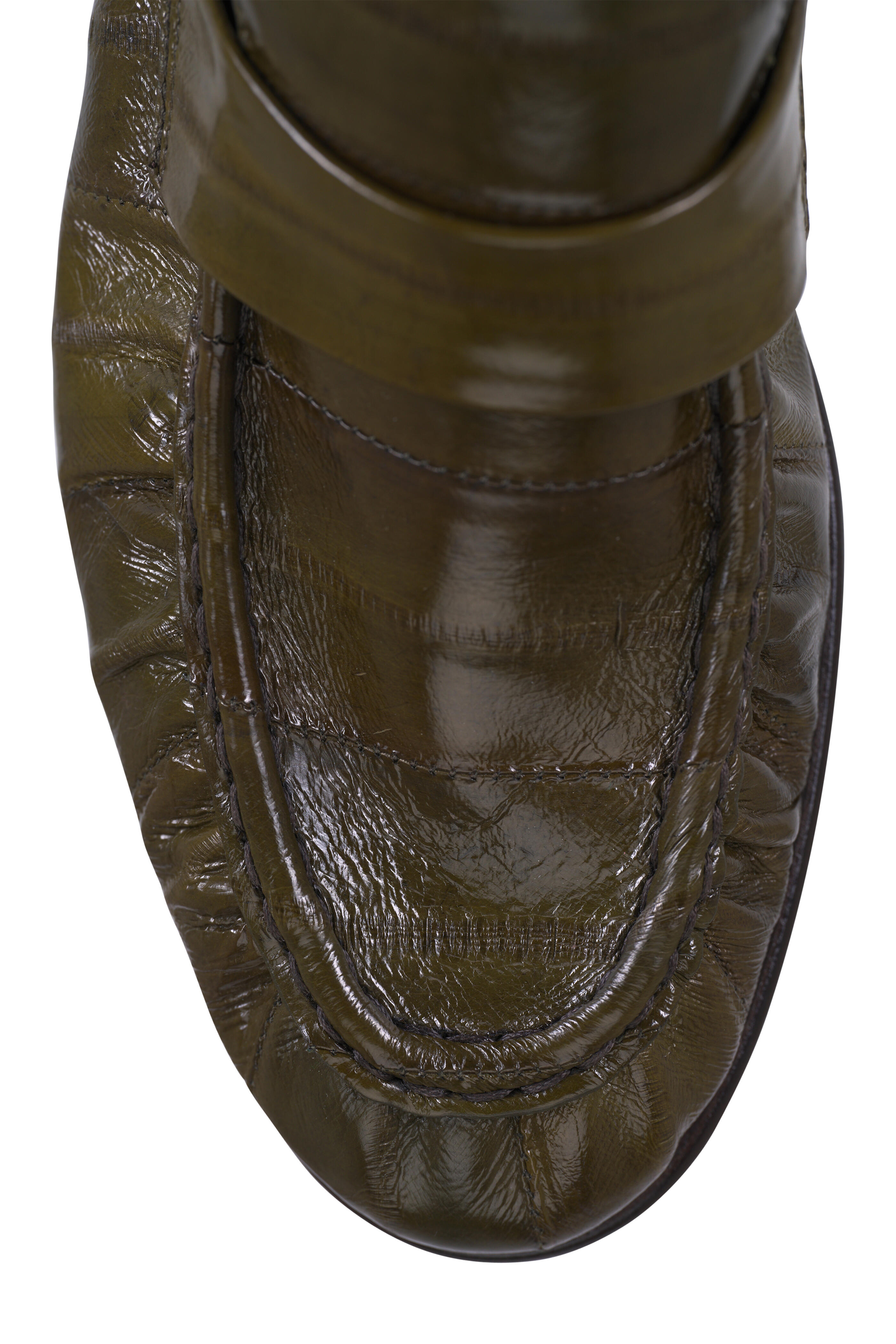 The Row - Olive Leather Soft Loafer