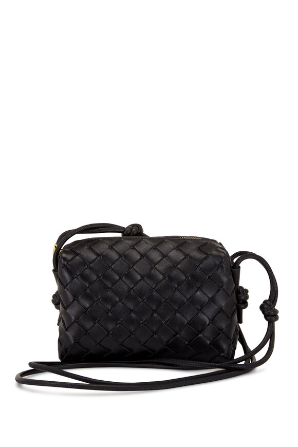 Bottega Veneta - Mini Loop Black Woven Leather Crossbody