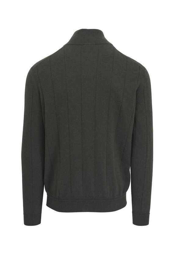 Brioni - Dark Green Cashmere Mockneck Pullover 