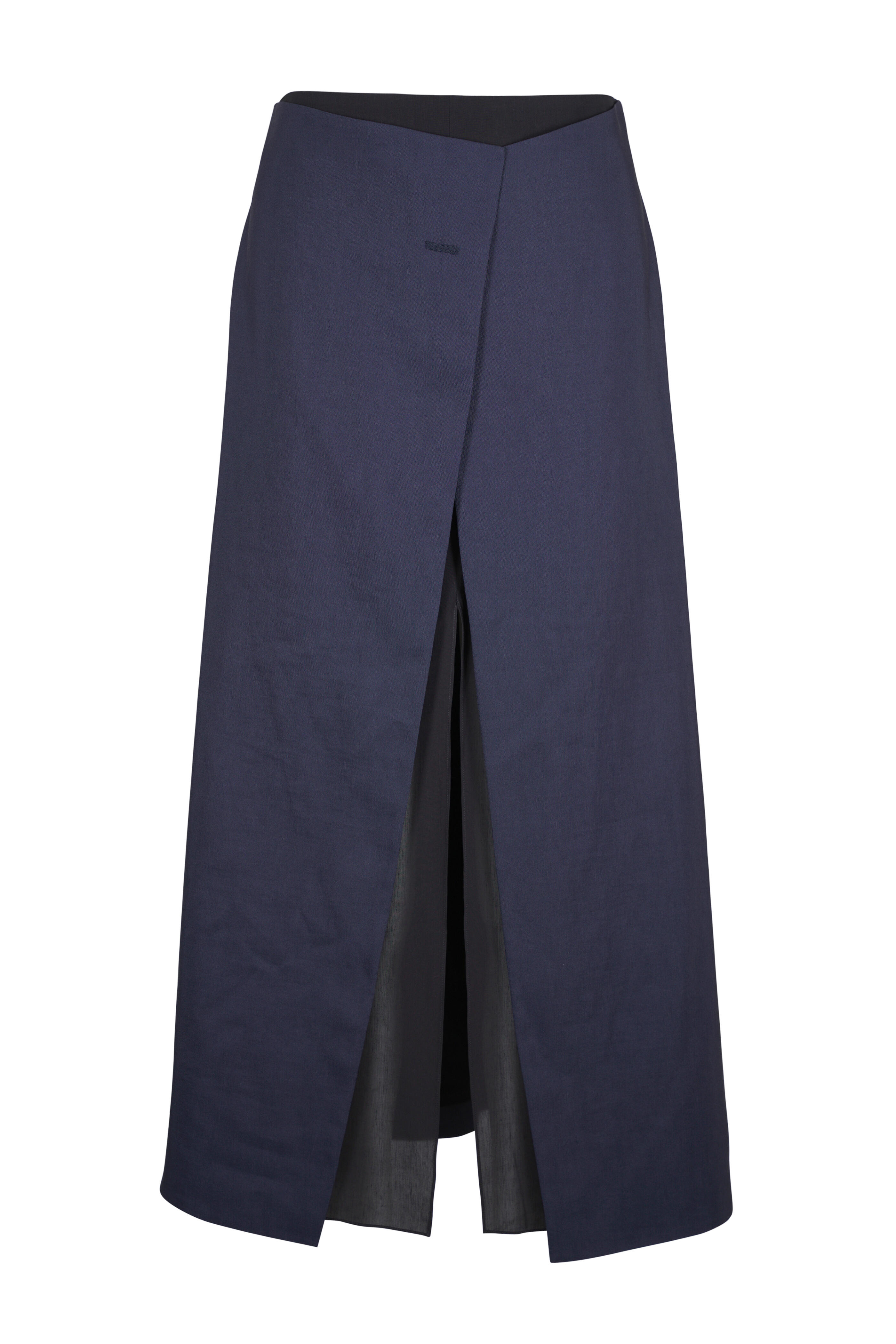 Khaite - Tal Dark Navy Double Layered Skirt - view 1
