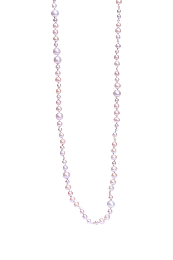 Ted Muehling Long Pink Pearl Necklace