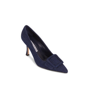 【PORTERNA】Roben buckle pumps Manolo Blahnik - Maysalepump Blue Denim Buckle Pump, 90mm