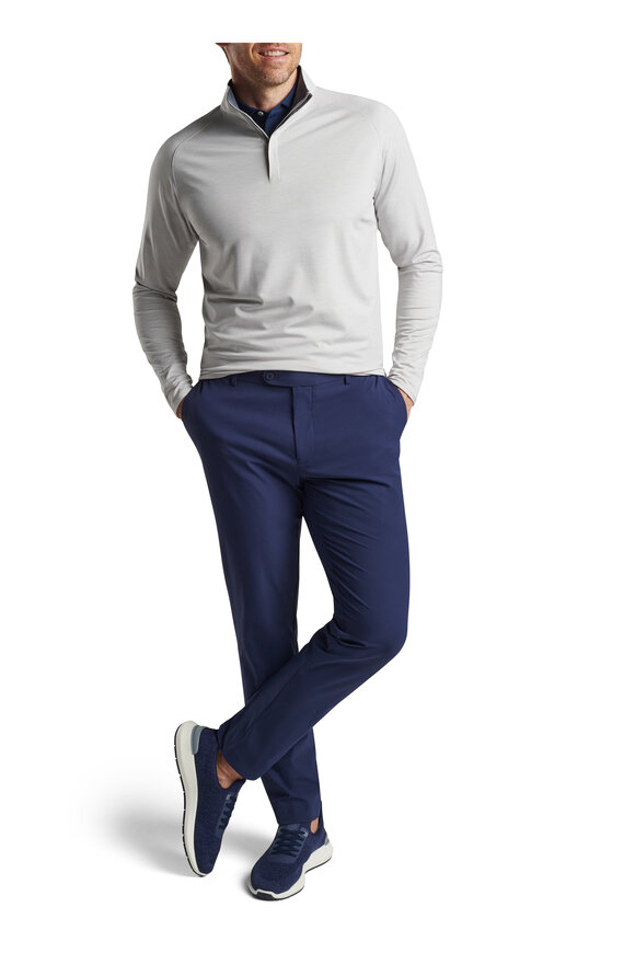 Peter Millar Stealth Light Gray Quarter Zip Pullover - view 5