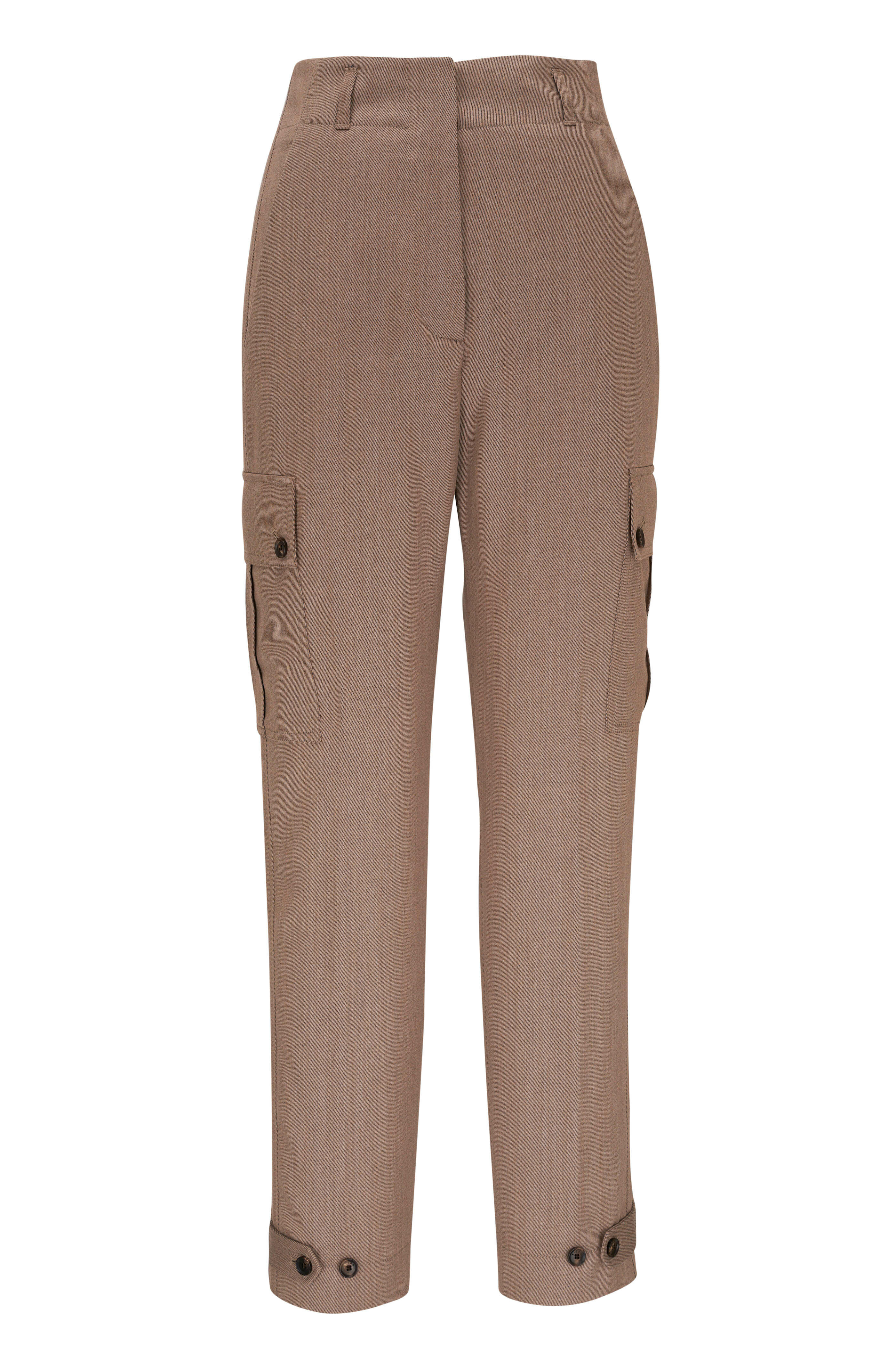 Kiton Taupe Wool Cargo Pant Mitchell Stores