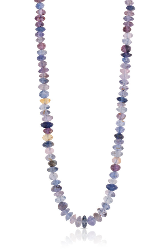 Leigh Maxwell 18k Yellow Gold Sapphire Beaded Necklace - view 2
