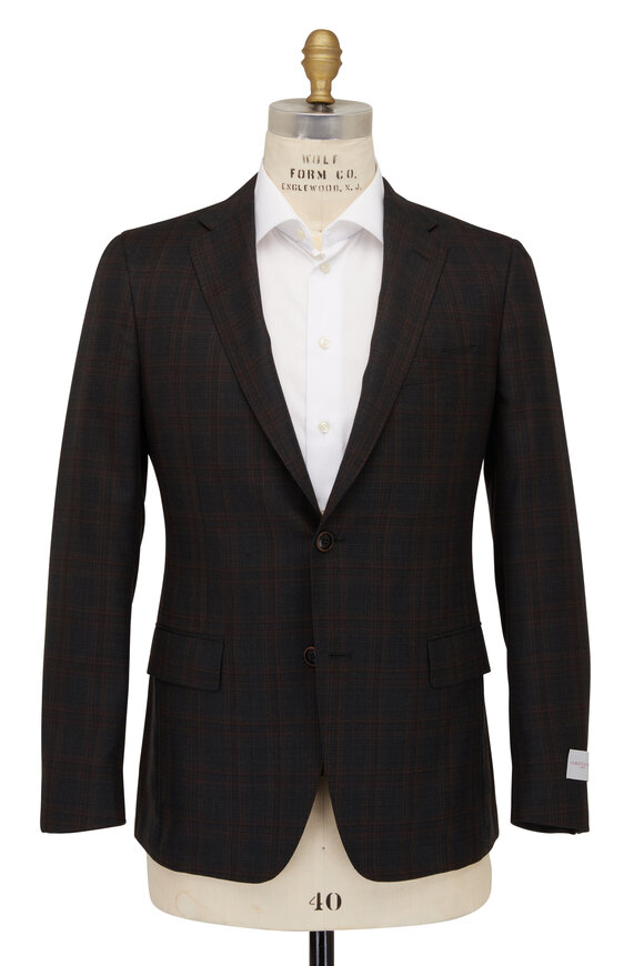 Samuelsohn - Deep Green & Rust Plaid Sportcoat