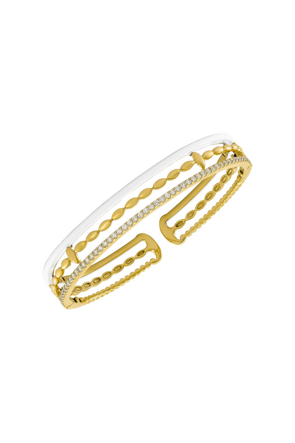 Etho Maria 18k Yellow Gold Diamond & Enamel Bracelet