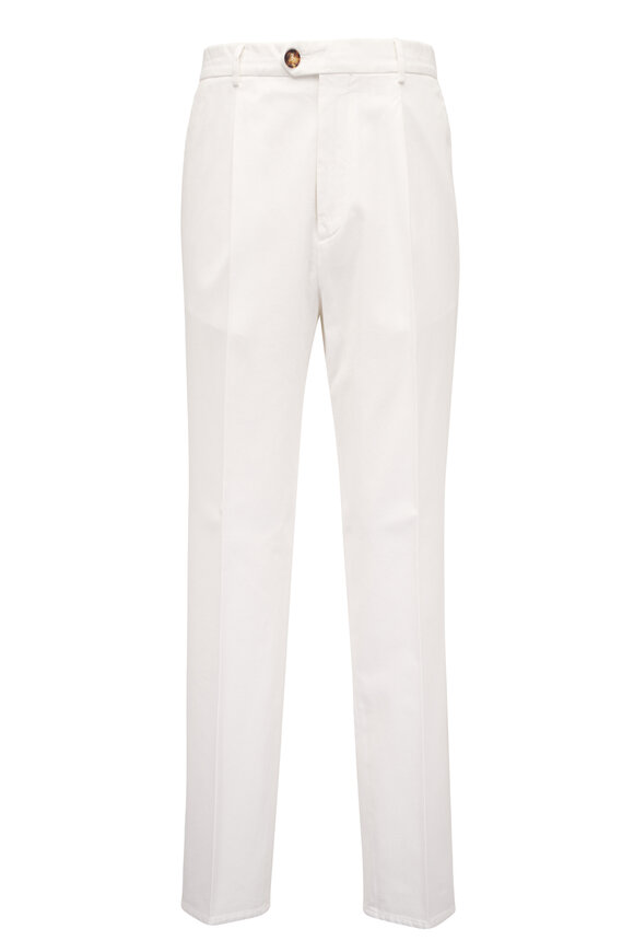 Brunello Cucinelli - Snow White Cotton Gabardine Pant