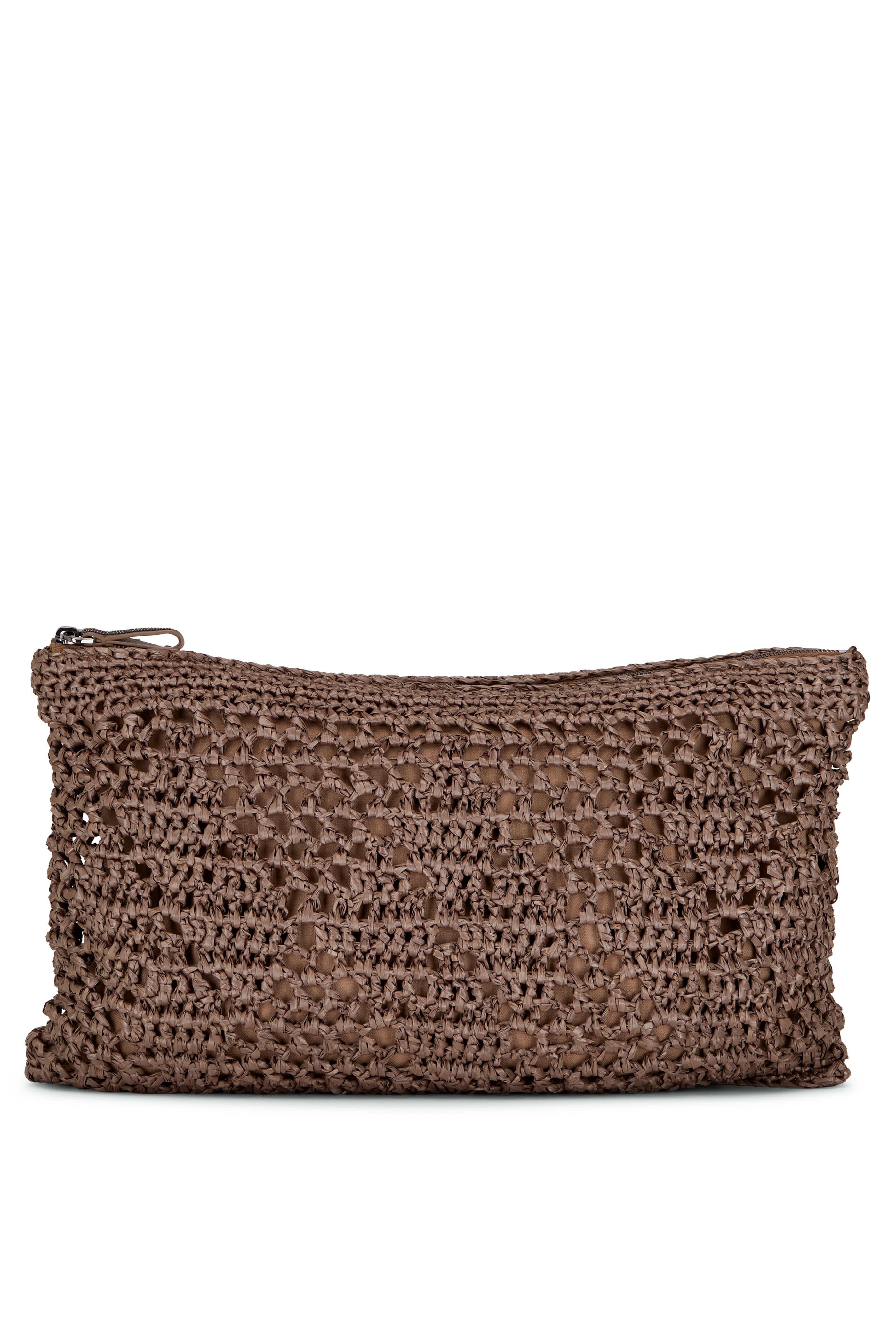 Brunello Cucinelli Monili Flap Raffia Crossbody Bag