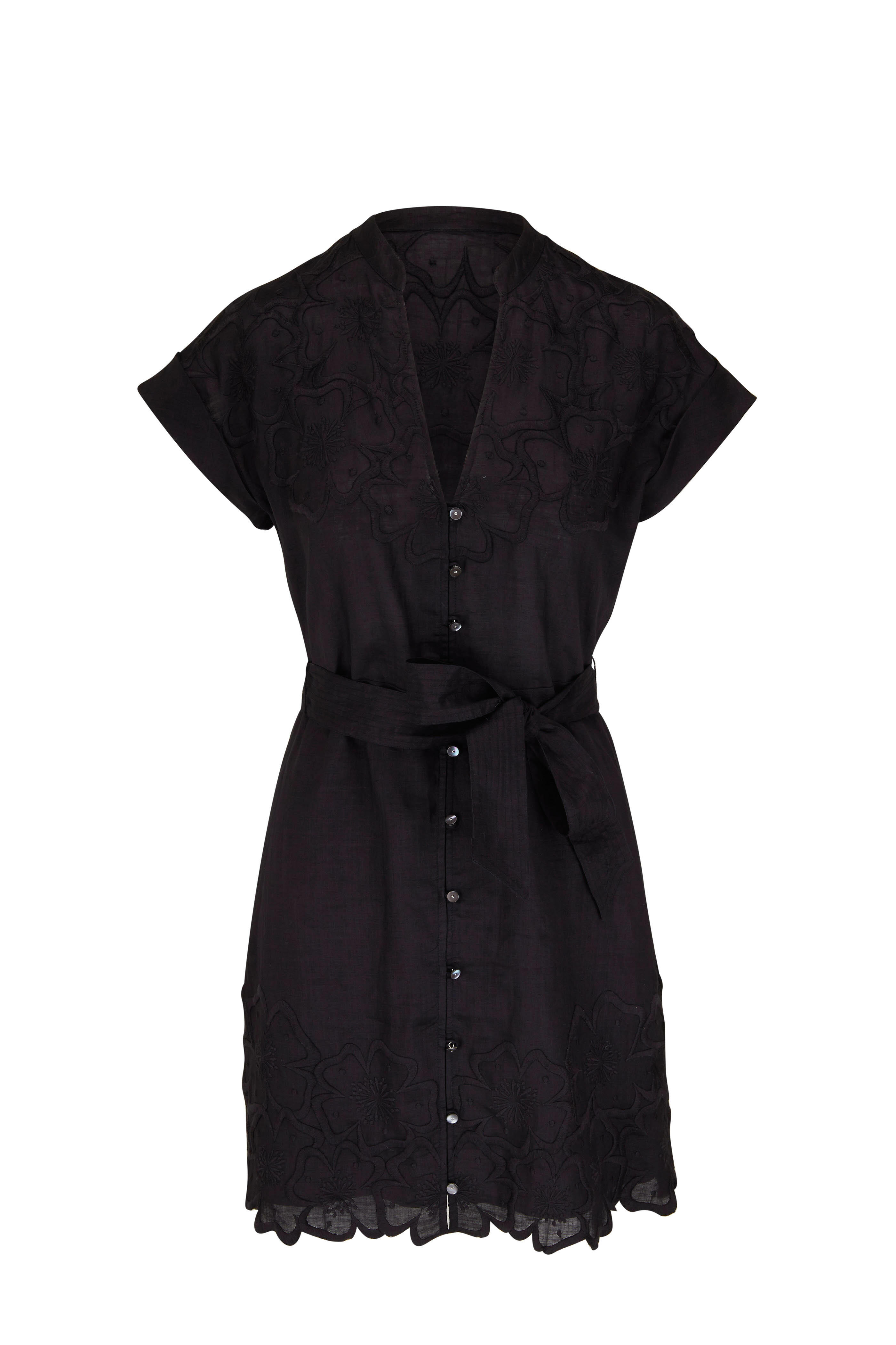 Veronica Beard - Archie Black Floral Appliqué Dress
