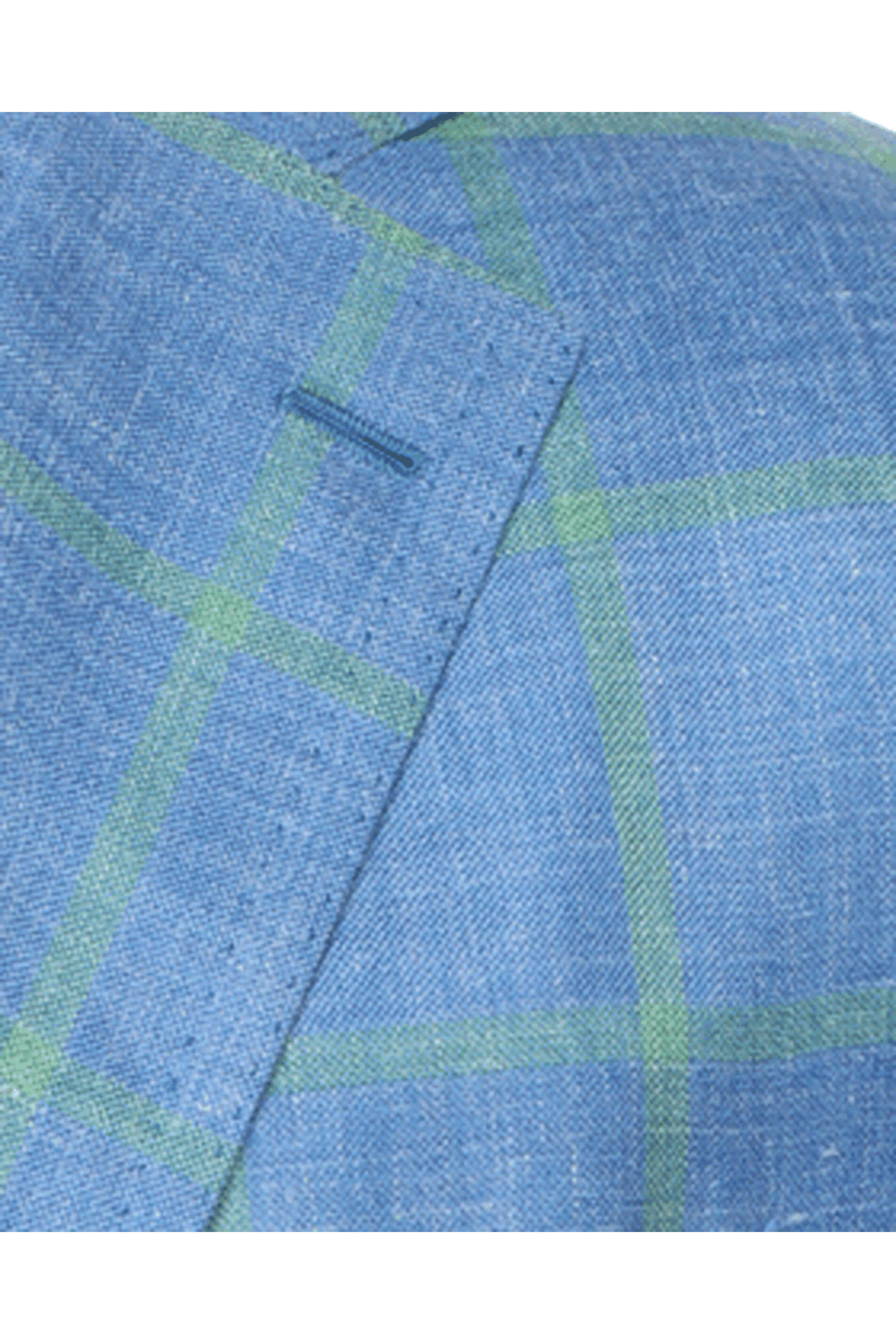 Cesare Attolini - Blue & Green Windowpane Sportcoat