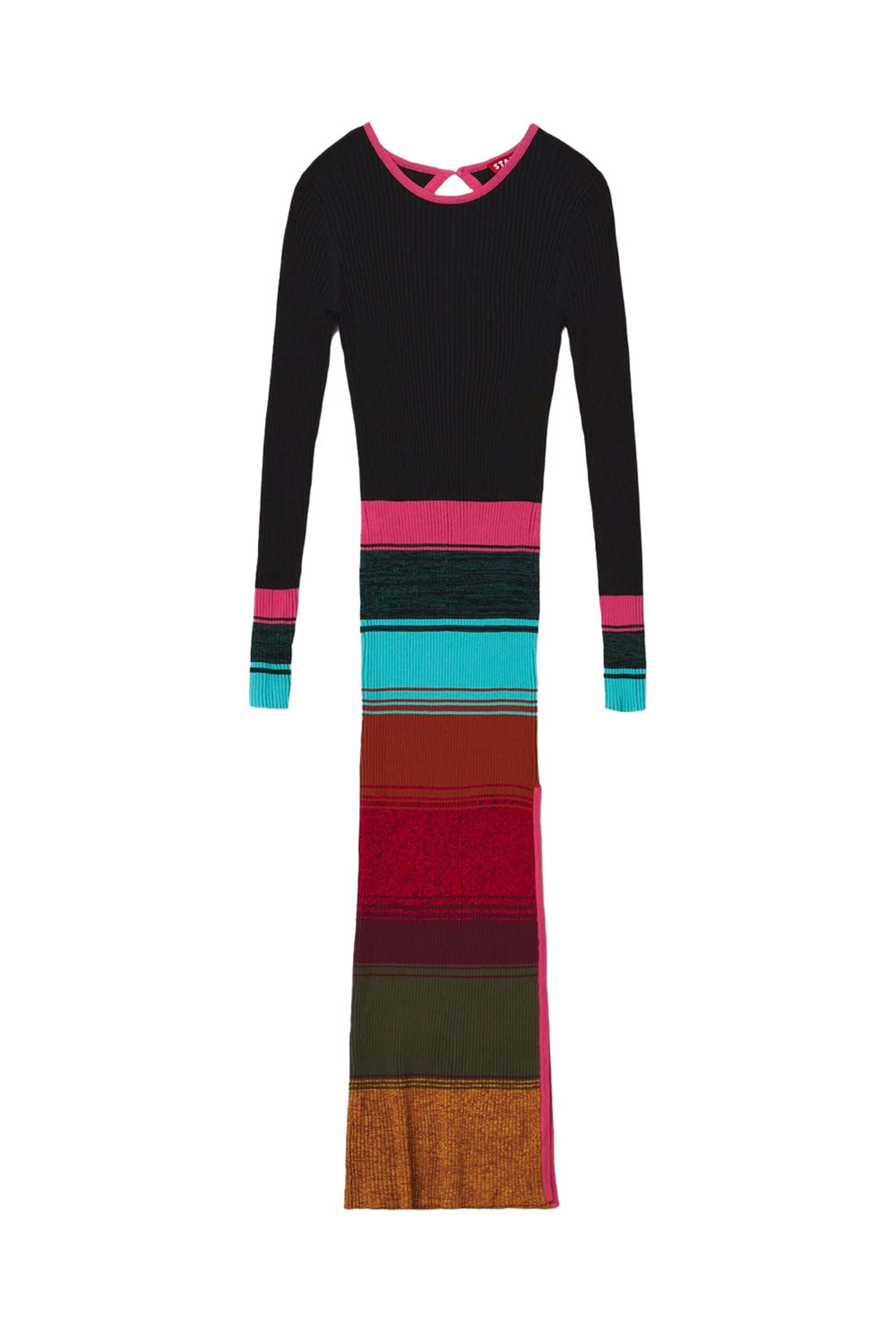 Staud - Mosaic Stripe Edna Long Sleeve Dress