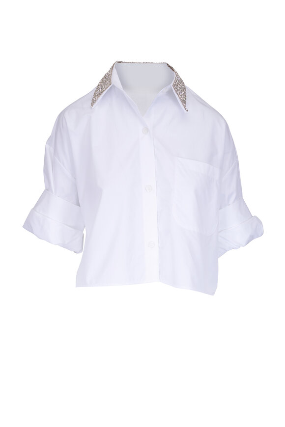 TWP Next Ex White Crystal Collar Blouse