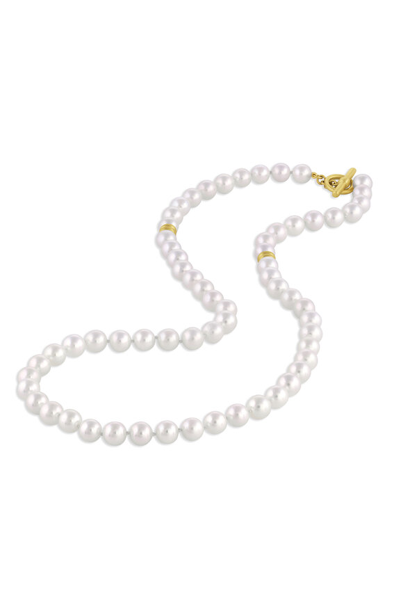 Leigh Maxwell - White Akoya Pearl Strand Necklace 