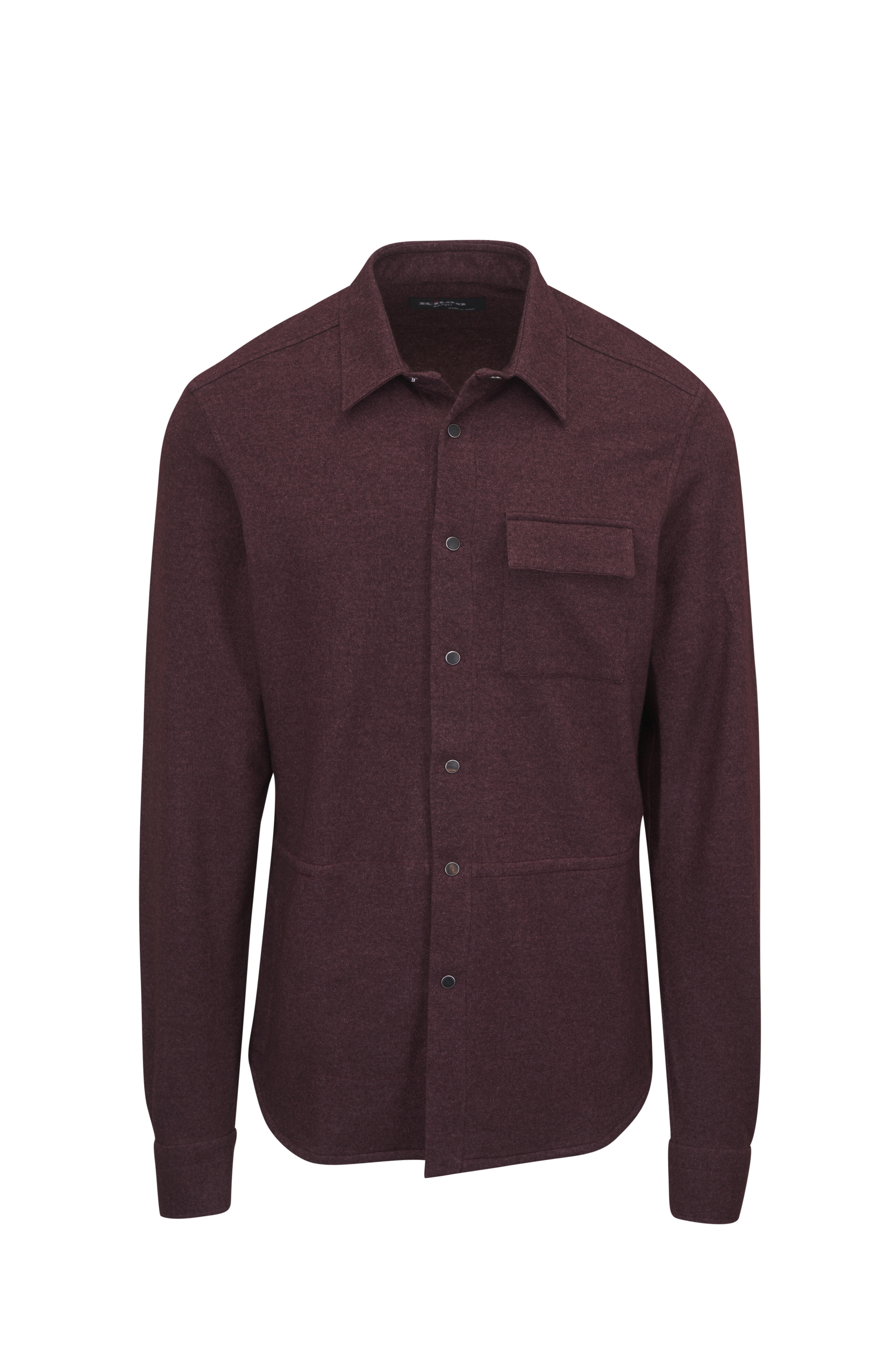Kiton - Burgundy Silk & Cashmere Overshirt