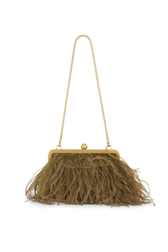 Khaite Lilith Olive Feather Chain Crossbody - view 3