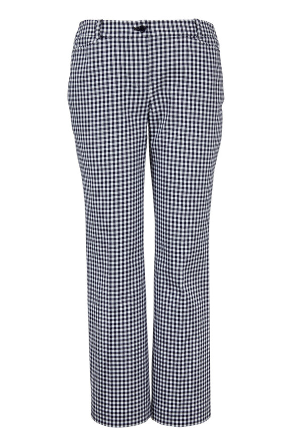 Michael Kors Collection Maritime & Optic White Gingham Crop Pant