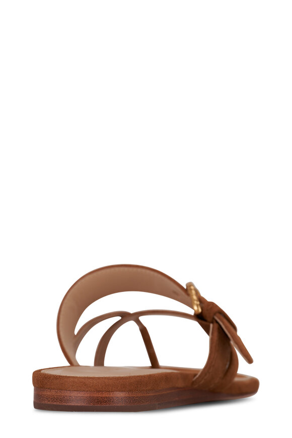 Veronica Beard - Salva Suede Caramel Criss-Cross Flat Sandal 