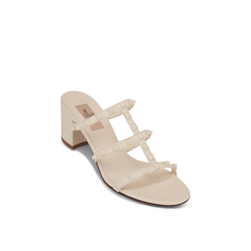 サンダル・ミュール VALENTINO IVORY LEATHER FOLIEFOLIAGE SANDALS Valentino Garavani Foliefoliage Bicolor Leather Slingback