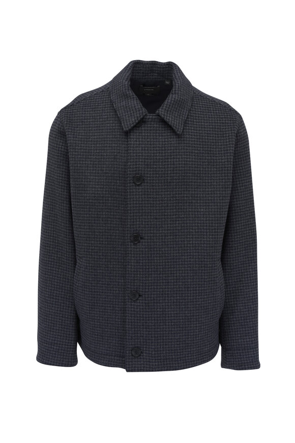 Vince Houndstooth Coastal Blue & Gray Deck Jacket