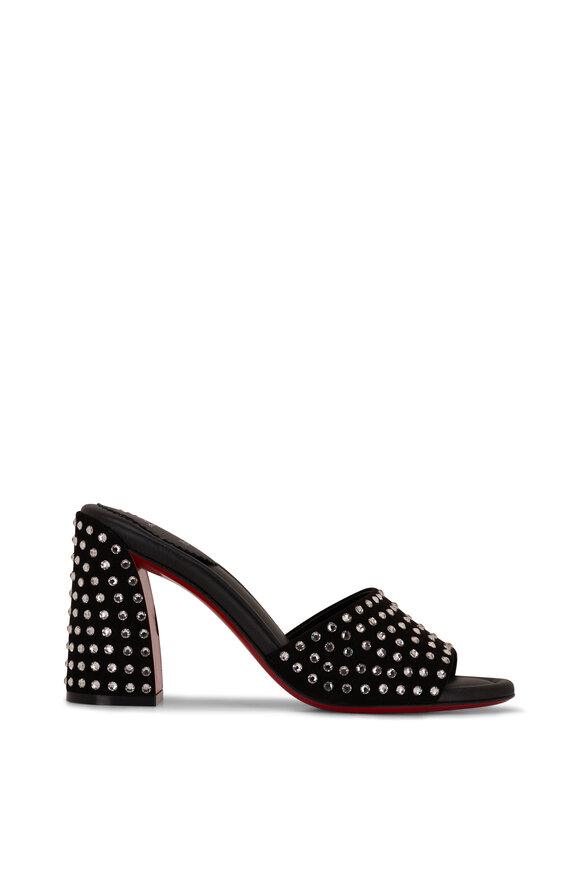 Christian Louboutin - Jane Black Crystal Mule, 85mm  