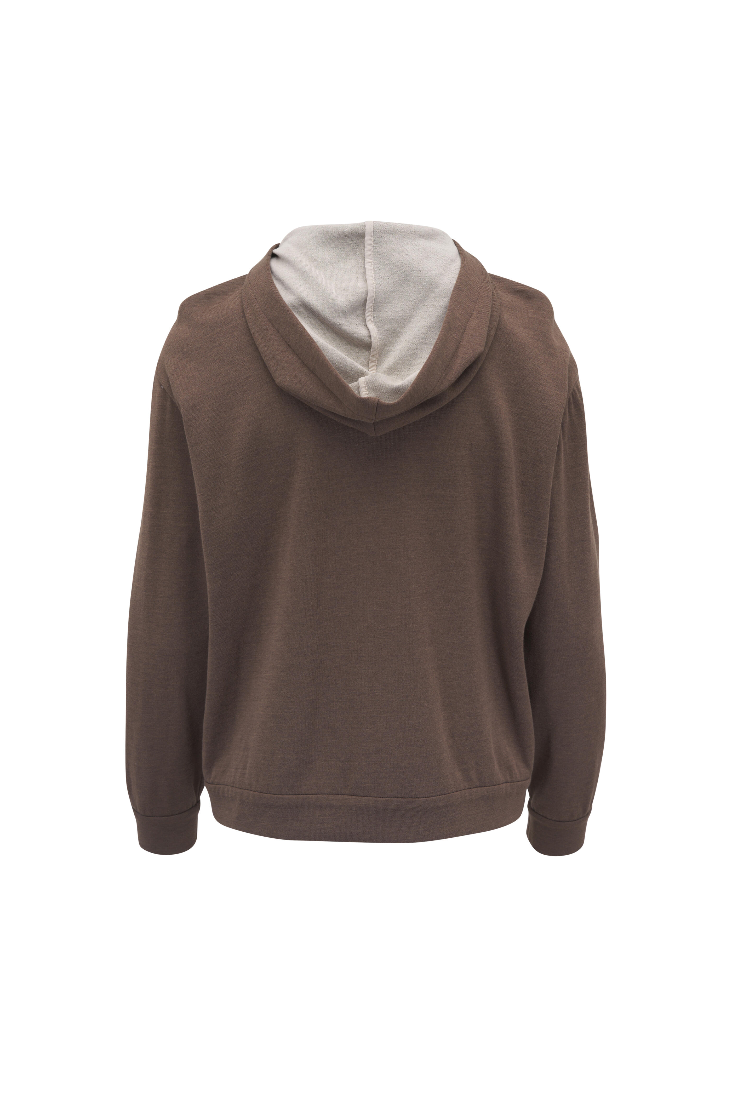 Brunello Cucinelli - Chocolate Monili Trim Felpa Hooded Jacket