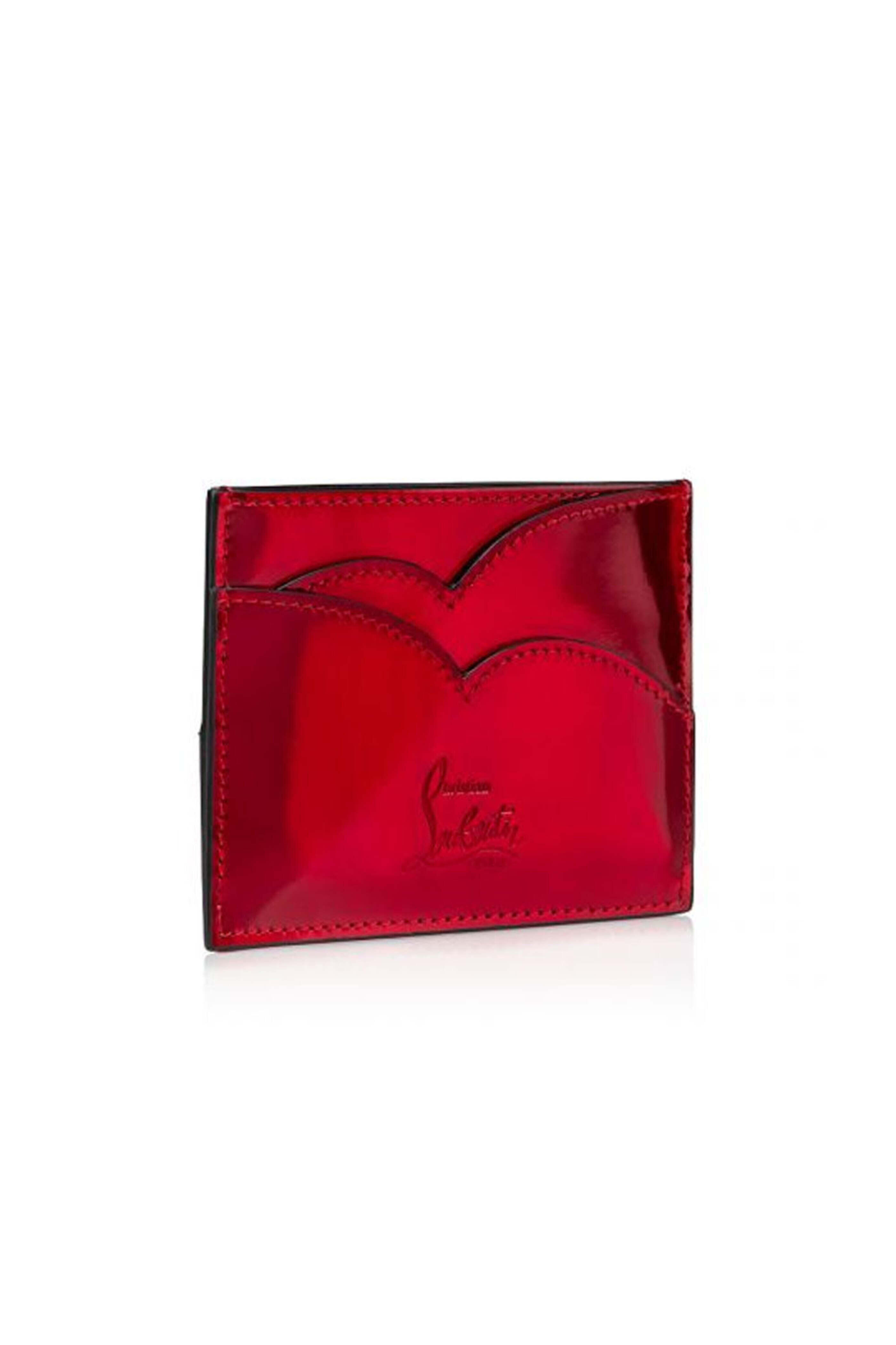 Christian Louboutin Hot Chick グリッターレザーカードホルダー Christian Louboutin - Hot Chick Card Holder in Loubi Red