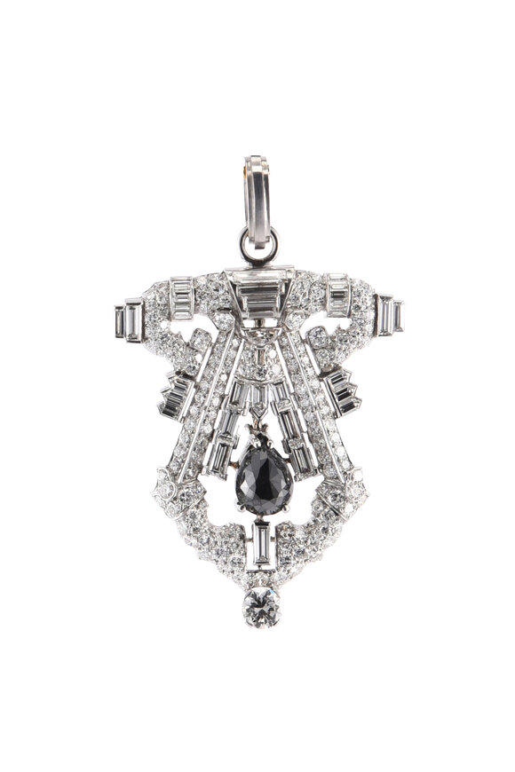 Sylva & Cie Art Deco 1920s Diamond Pendant - view 1