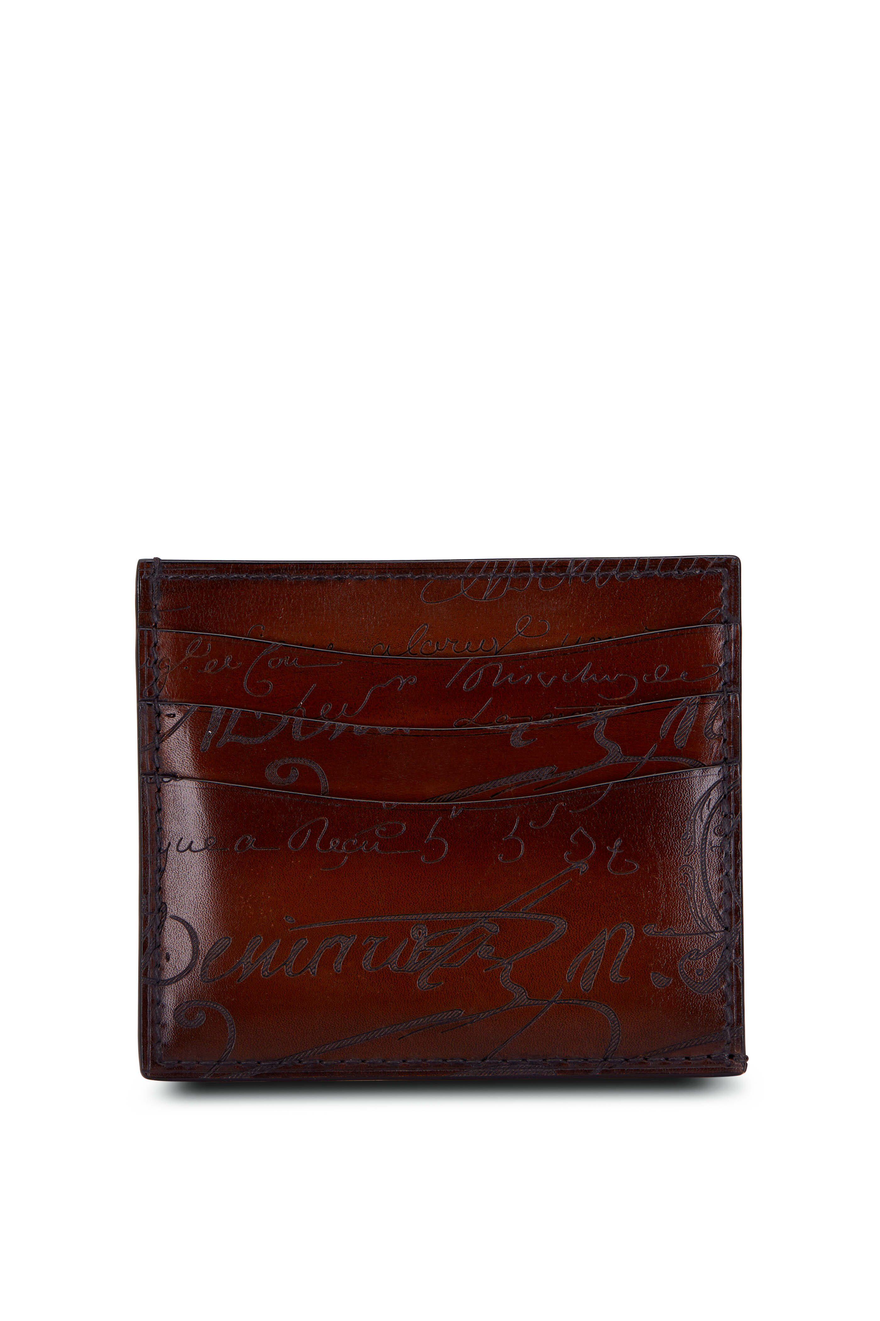 Berluti - Bambou Scritto Cacao Intenso Leather Card Holder