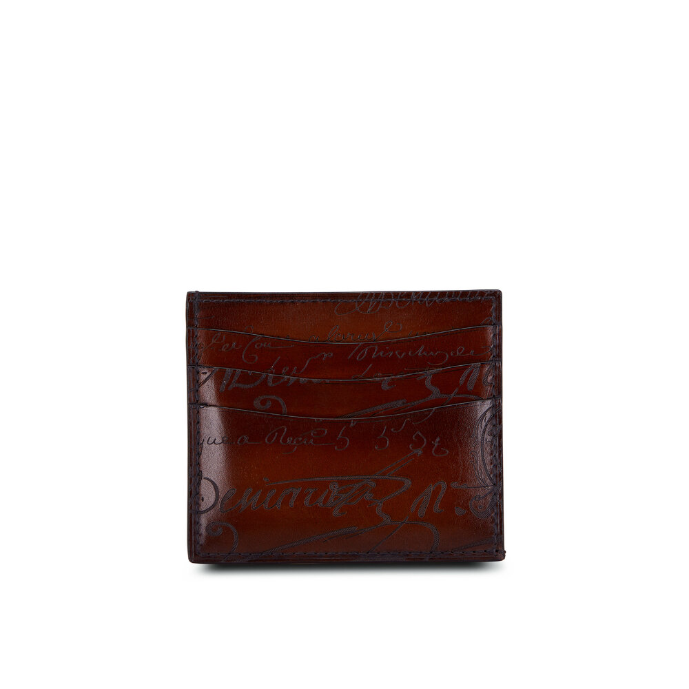 Berluti - Bambou Scritto Cacao Intenso Leather Card Holder