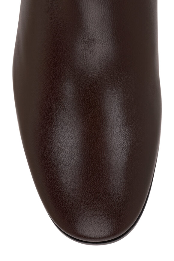 Santoni Halfrida Dark Brown Leather Bootie, 50mm - view 4