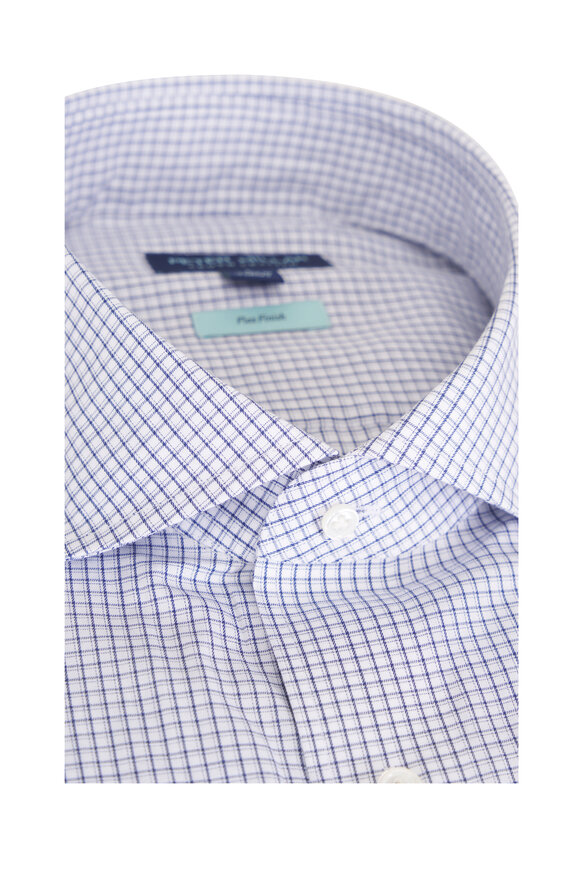 Peter Millar Kenneth Blue Check Cotton Sport Shirt - view 2