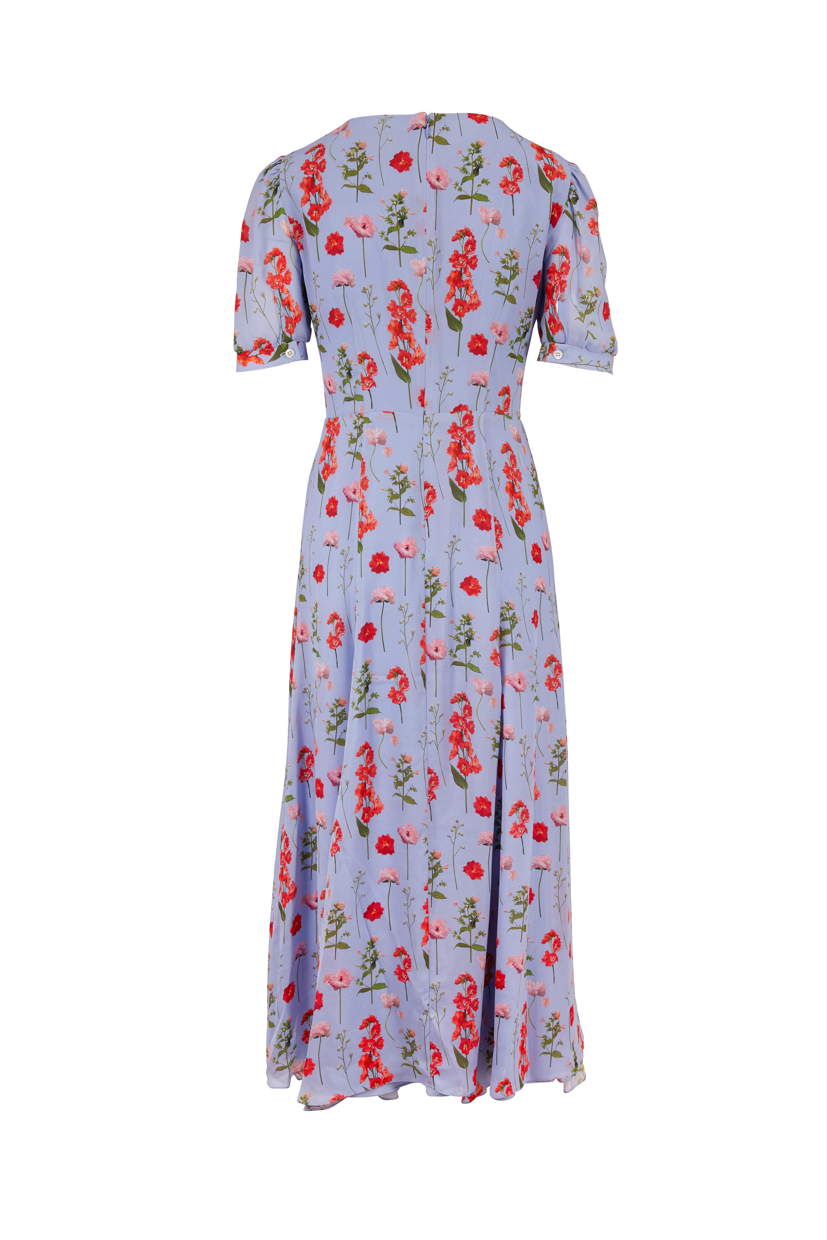 【関税込み】CAROLINA HERRERA Silk dress Silk Chiffon Long Dress with Bow red - CH Carolina Herrera