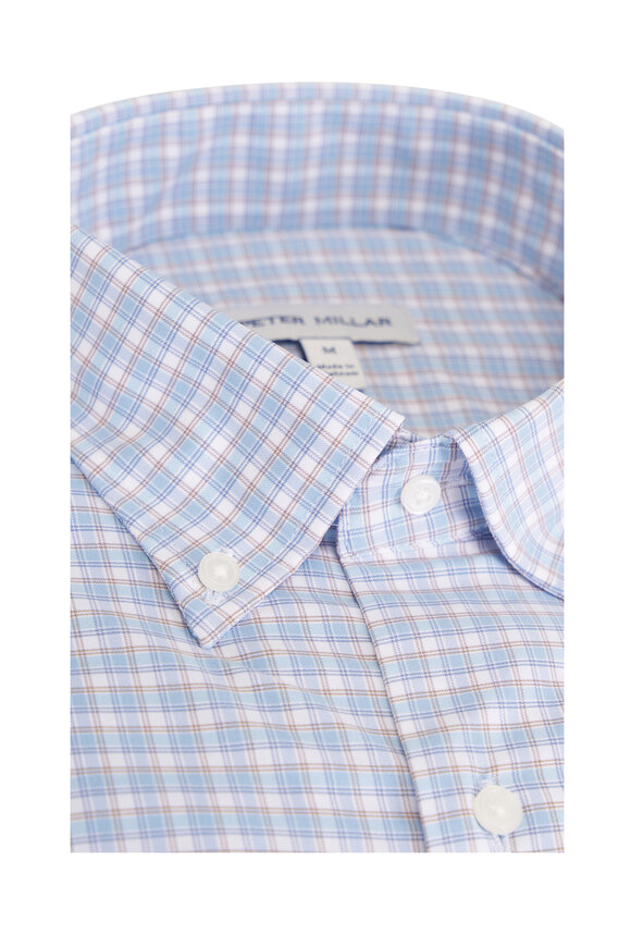 Peter Millar Charles Cottage Blue Performance Twill Sport Shirt - view 2