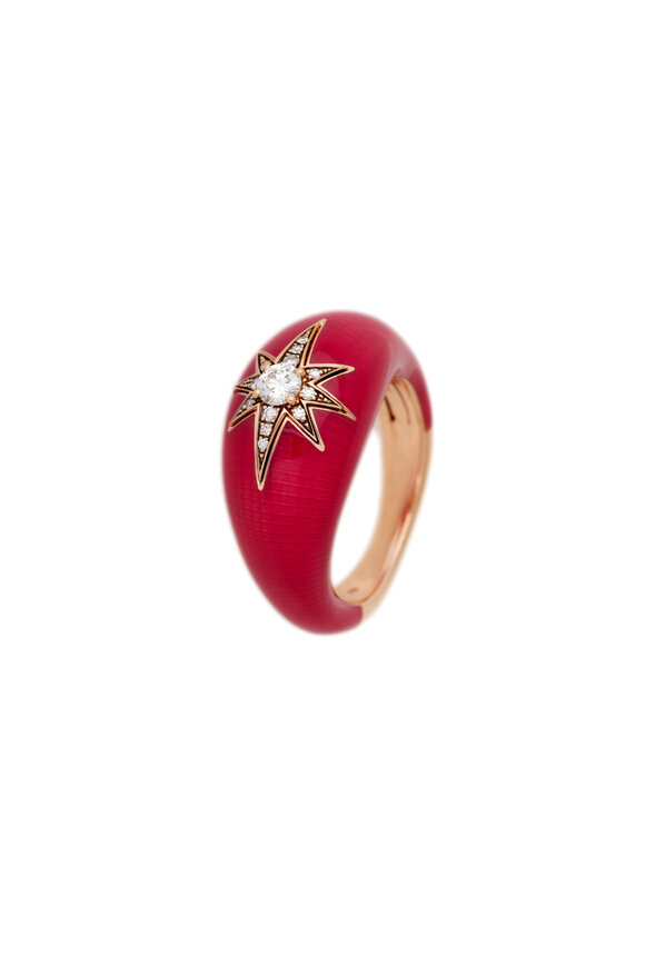 Selim Mouzannar - Aïda Diamond & Enamel 18k Rose Gold Ring